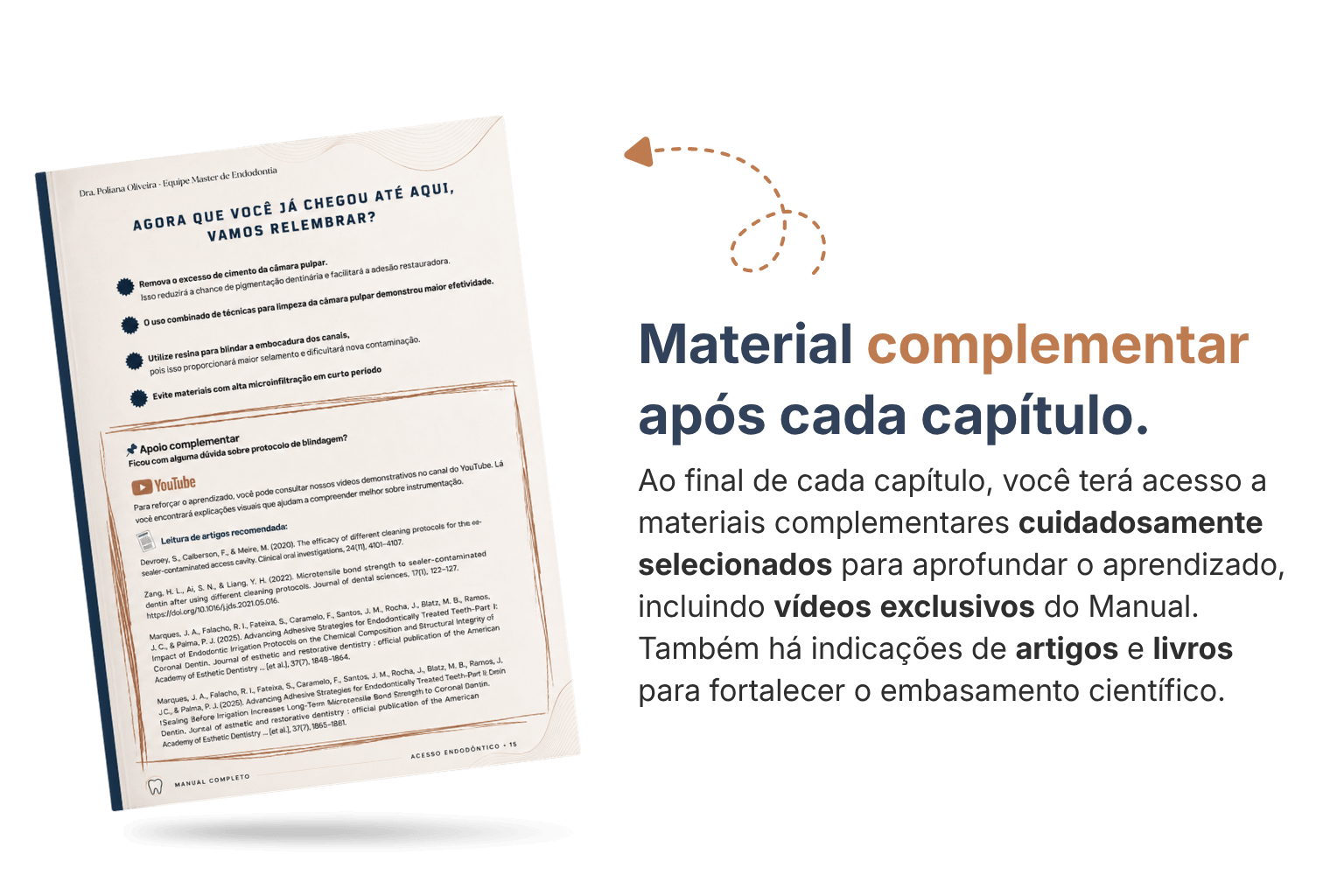 Prévia de página do manual com conteúdos complementares e referências para aprofundamento